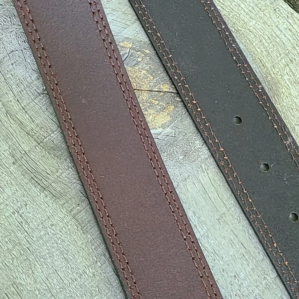 Dickies Brown Leather Belt with Contrast‎ Stitching